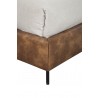 Alpine Furniture Sophia California King Faux Leather Platform Bed, Brown - Leg Close-up