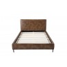 Alpine Furniture Sophia California King Faux Leather Platform Bed, Brown - Front Without Cushion