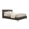 Alpine Furniture Sophia California King Faux Leather Platform Bed, Gray - Angled 