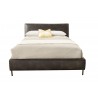 Alpine Furniture Sophia California King Faux Leather Platform Bed, Gray - Front