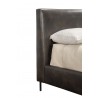 Alpine Furniture Sophia California King Faux Leather Platform Bed, Gray - Headboard Angled