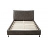 Alpine Furniture Sophia California King Faux Leather Platform Bed, Gray - Front without Cushion