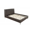 Alpine Furniture Sophia California King Faux Leather Platform Bed, Gray- Angled without Cushion
