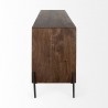 Mercana Glenn VI 71.5x18 Dark Brown Wood Frame w/ Black Iron Accent 6 Drawer 2 Door Cabinet Sideboard Side