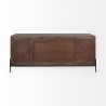 Mercana Glenn VI 71.5x18 Dark Brown Wood Frame w/ Black Iron Accent 6 Drawer 2 Door Cabinet Sideboard Back