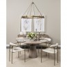 Mercana Maxwell 54" Brown Solid Wood Top Brown Metal/Wood Base Dining Table 4