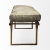 Mercana Jessie 55L x 16W White/Gray Hair-On-Hide Seat With Gold Metal Base Accent Bench Side