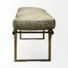 Mercana Jessie 55L x 16W White/Gray Hair-On-Hide Seat With Gold Metal Base Accent Bench Side - Mercana Jessie 55L x 16W White/Gray Hair-On-Hide Seat With Gold Metal Base Accent Bench Side