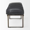 Mercana Jessie 55L x 16W Black Leather Seat With Gold Metal Base Accent Bench Side