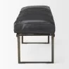 Mercana Jessie 55L x 16W Black Leather Seat With Gold Metal Base Accent Bench Side - Mercana Jessie 55L x 16W Black Leather Seat With Gold Metal Base Accent Bench Side