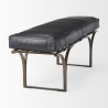 Mercana Jessie 55L x 16W Black Leather Seat With Gold Metal Base Accent Bench