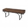 Mercana Jessie 55L x 16W Brown Leather Seat With Gold Metal Base Accent Bench