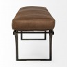 Mercana Jessie 55L x 16W Brown Leather Seat With Gold Metal Base Accent Bench Side