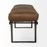 Mercana Jessie 55L x 16W Brown Leather Seat With Gold Metal Base Accent Bench Side - Mercana Jessie 55L x 16W Brown Leather Seat With Gold Metal Base Accent Bench Side