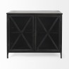 Mercana Poppy III 40L x 16W Black Metal With Glass Door Accent Cabinet Front
