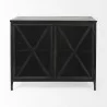 Mercana Poppy III 40L x 16W Black Metal With Glass Door Accent Cabinet Front - Mercana Poppy III 40L x 16W Black Metal With Glass Door Accent Cabinet Front