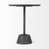 Mercana Maxwell 20" Round Dark Brown Wood With Black Metal Pedestal Side Table 3