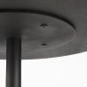 Mercana Maxwell 20" Round Dark Brown Wood With Black Metal Pedestal Side Table Bottom