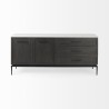 Mercana Divina Black-Brown Wood w/ White Marble Top and Black Metal Base Sideboard Front