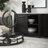 Mercana Divina Black-Brown Wood w/ White Marble Top and Black Metal Base Sideboard 4