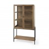 Mercana Arelius 36L x 18W x 63H Light Brown Wood W/ Black Metal Base Display Cabinet 1