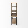 Mercana Arelius 36L x 18W x 63H Light Brown Wood W/ Black Metal Base Display Cabinet