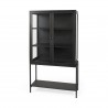 Mercana Arelius 36L x 18W x 63H Black  Wood W/ Black Metal Base Display Cabinet 8