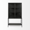 Mercana Arelius 36L x 18W x 63H Black  Wood W/ Black Metal Base Display Cabinet 4
