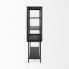 Mercana Arelius 36L x 18W x 63H Black  Wood W/ Black Metal Base Display Cabinet 5