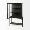 Mercana Arelius 36L x 18W x 63H Black  Wood W/ Black Metal Base Display Cabinet 6
