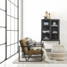 Mercana Arelius 36L x 18W x 63H Black  Wood W/ Black Metal Base Display Cabinet 9