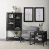 Mercana Arelius 36L x 18W x 63H Black Wood W/ Black Metal Base Display Cabinet 3