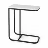 Mercana Kyra 12.0L x 20.0W x 23.0H White Marble Top W/Black Iron Frame C-Shaped End and Side Table - Mercana Kyra 12.0L x 20.0W x 23.0H White Marble Top W/Black Iron Frame C-Shaped End and Side Table