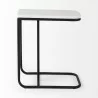 Mercana Kyra 12.0L x 20.0W x 23.0H White Marble Top W/Black Iron Frame C-Shaped End and Side Table Front - Mercana Kyra 12.0L x 20.0W x 23.0H White Marble Top W/Black Iron Frame C-Shaped End and Side Table Front