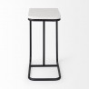Mercana Kyra 12.0L x 20.0W x 23.0H White Marble Top W/Black Iron Frame C-Shaped End and Side Table Side
