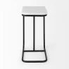 Mercana Kyra 12.0L x 20.0W x 23.0H White Marble Top W/Black Iron Frame C-Shaped End and Side Table Side - Mercana Kyra 12.0L x 20.0W x 23.0H White Marble Top W/Black Iron Frame C-Shaped End and Side Table Side