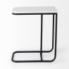 Mercana Kyra 12.0L x 20.0W x 23.0H White Marble Top W/Black Iron Frame C-Shaped End and Side Table 1