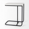 Mercana Kyra 12.0L x 20.0W x 23.0H White Marble Top W/Black Iron Frame C-Shaped End and Side Table 2