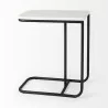 Mercana Kyra 12.0L x 20.0W x 23.0H White Marble Top W/Black Iron Frame C-Shaped End and Side Table 2 - Mercana Kyra 12.0L x 20.0W x 23.0H White Marble Top W/Black Iron Frame C-Shaped End and Side Table 2