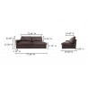 Thurlow Left Arm Facing Sofa Espresso Brown Leather-dimension
