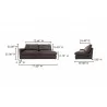 Thurlow Left Arm Facing Sofa Espresso Brown Leather-dimension - Thurlow Left Arm Facing Sofa Espresso Brown Leather-dimension