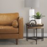 Mercana Marquisa (Set of 2) 22.5L x 22.5W x 20.8H Light Brown Wood With Black Metal Base Nesting Side Tables 5