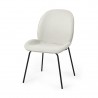 Mercana Inala White Fabric Seat Black Metal Frame Dining Chair 1