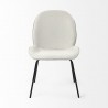 Mercana Inala White Fabric Seat Black Metal Frame Dining Chair Front