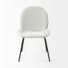 Mercana Inala White Fabric Seat Black Metal Frame Dining Chair Front - Mercana Inala White Fabric Seat Black Metal Frame Dining Chair Front