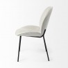Mercana Inala White Fabric Seat Black Metal Frame Dining Chair Side