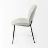Mercana Inala White Fabric Seat Black Metal Frame Dining Chair Side - Mercana Inala White Fabric Seat Black Metal Frame Dining Chair Side