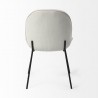 Mercana Inala White Fabric Seat Black Metal Frame Dining Chair Back