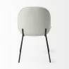 Mercana Inala White Fabric Seat Black Metal Frame Dining Chair Back - Mercana Inala White Fabric Seat Black Metal Frame Dining Chair Back