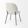 Mercana Inala White Fabric Seat Black Metal Frame Dining Chair 2